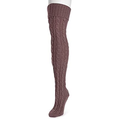 0022885 MUK LUKS Damskie skarpetki damskie z wiązaniem na kolanach, luźne, Fioletowy (Purple Haze), jeden rozmiar 0022885 MUK LUKS Damskie skarpetki damskie z wiązaniem na kolanach, luźne, Fioletowy (Purple Haze), jeden rozmiar