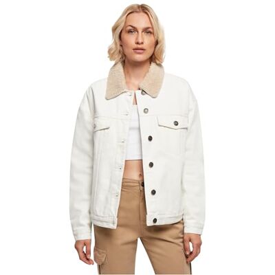 TB5077 Urban Classics Ladies Oversized Sherpa Denim Jacket, modna damska kurtka d?insowa oversize, dost?pna w wielu kolorach, rozmiarach XS-5XL, Offwhite Raw, 5XL TB5077 Urban Classics Ladies Oversized Sherpa Denim Jacket, modna damska kurtka d?insowa oversize, dost?pna w wielu kolorach, rozmiarach XS-5XL, Offwhite Raw, 5XL
