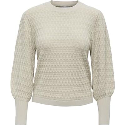 15264797 ONLY Women's ONLFAYE L/S PUFFSLEEVE CC KNT sweter, Pumice Stone/szczegóły: melanż, XL 15264797 ONLY Women's ONLFAYE L/S PUFFSLEEVE CC KNT sweter, Pumice Stone/szczegóły: melanż, XL