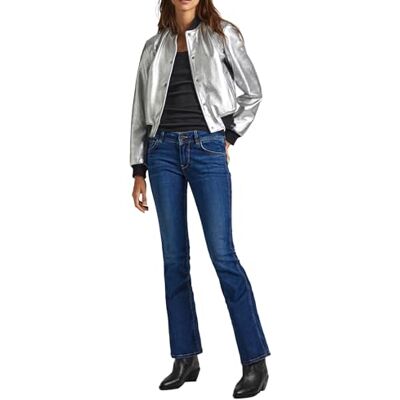 PL204596XW5 Pepe Jeans Damskie dżinsy Slim Fit Flare Lw, Niebieski (Denim-xw5), 28W / 32L PL204596XW5 Pepe Jeans Damskie dżinsy Slim Fit Flare Lw, Niebieski (Denim-xw5), 28W / 32L