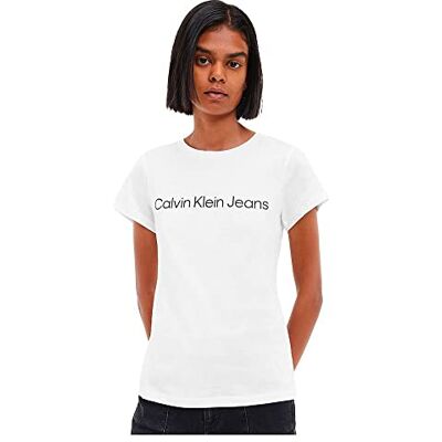 J20J220253 Calvin Klein Jeans Damskie koszulki Core Instit Logo Slim Fit S/S, Jasnobiały, 3XL duże rozmiary wysoki J20J220253 Calvin Klein Jeans Damskie koszulki Core Instit Logo Slim Fit S/S, Jasnobiały, 3XL duże rozmiary wysoki