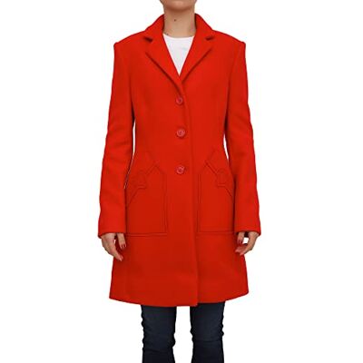W K 514 01 T 008A Love Moschino Damska tkanina Virgin Wool, naszywka z kontrastowym szwem i dopasowanym płaszczem w kształcie serca, czerwony, 46 W K 514 01 T 008A Love Moschino Damska tkanina Virgin Wool, naszywka z kontrastowym szwem i dopasowanym płaszczem w kształcie serca, czerwony, 46