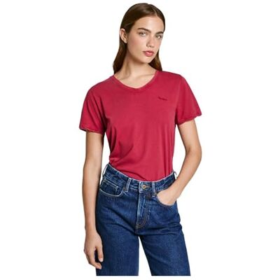 PL505953286S Pepe Jeans Damska koszulka Fabiana, czerwona, S, Czerwony (palony), S PL505953286S Pepe Jeans Damska koszulka Fabiana, czerwona, S, Czerwony (palony), S