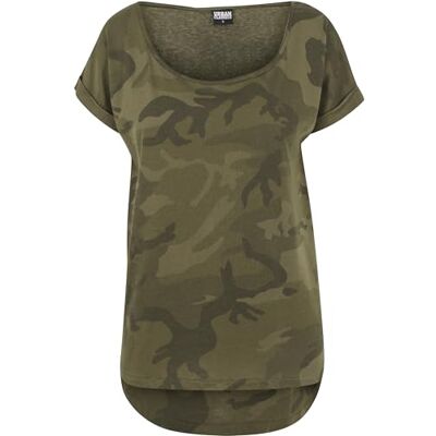 TB1635-775 Urban Classics Damska koszulka Camo Back Shaped Tee, oliwkowy (Olive Camo), S TB1635-775 Urban Classics Damska koszulka Camo Back Shaped Tee, oliwkowy (Olive Camo), S