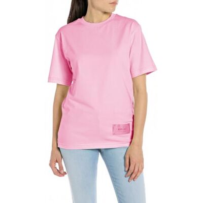 W3698N.000.23608P Replay T-shirt damski, 367 Candy Pink, XL W3698N.000.23608P Replay T-shirt damski, 367 Candy Pink, XL