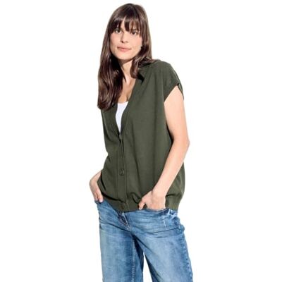 B253775 CECIL Kamizelka kardigan, Cool khaki, M B253775 CECIL Kamizelka kardigan, Cool khaki, M