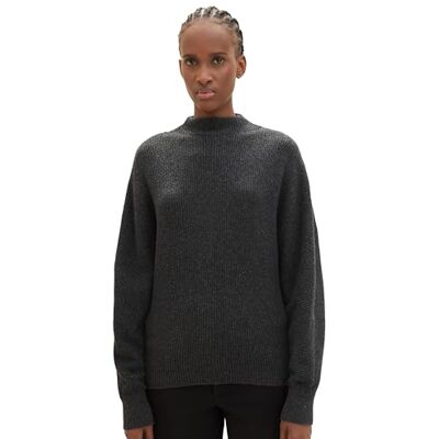 1039516 TOM TAILOR Denim Sweter damski, 10522 Shale Grey Melange, XS 1039516 TOM TAILOR Denim Sweter damski, 10522 Shale Grey Melange, XS
