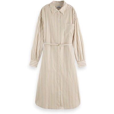 UFU00622T Sukienka w paski midi, Desert Sand Stripe With Lurex 214, 36 UFU00622T Sukienka w paski midi, Desert Sand Stripe With Lurex 214, 36
