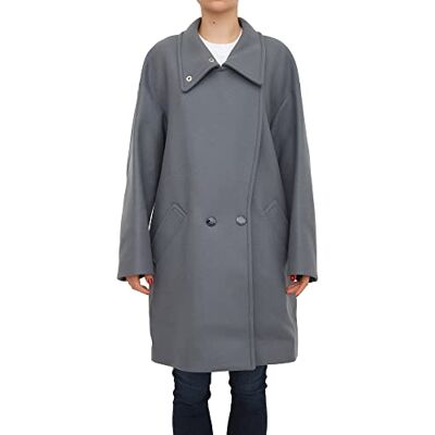 W K 515 00 T 008A Love Moschino Damski oversize Virgin Wool Fabric, opadane rękawy, przednie kieszenie i podwójne piersi z płaszczem, ciemnoszary, 44 W K 515 00 T 008A Love Moschino Damski oversize Virgin Wool Fabric, opadane rękawy, przednie kieszenie i podwójne piersi z płaszczem, ciemnoszary, 44