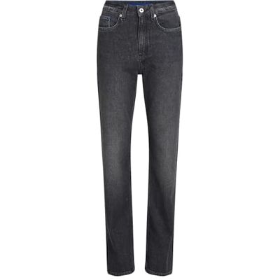 A1W10029 Karl Lagerfeld Jeans, Damskie, Wysoki Stan, Proste Spodnie Denim Z Rozcięciem, Prosta Nogawka, Szary, 3130 A1W10029 Karl Lagerfeld Jeans, Damskie, Wysoki Stan, Proste Spodnie Denim Z Rozcięciem, Prosta Nogawka, Szary, 3130