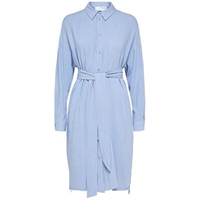 16089666 SELECTED FEMME Damska sukienka bluzkowa, mieszanka lnu, Blue Heron, 40 16089666 SELECTED FEMME Damska sukienka bluzkowa, mieszanka lnu, Blue Heron, 40