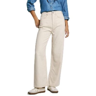 PL205002000030 Pepe Jeans Dżinsy damskie proste UHW paski, niebieskie (denim), 30W/30L, Niebieski (denim), 30W / 30L PL205002000030 Pepe Jeans Dżinsy damskie proste UHW paski, niebieskie (denim), 30W/30L, Niebieski (denim), 30W / 30L