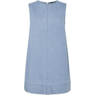 17158815-4793356 PIECES Pcflora Sl Mini Denim Dress Noos, jasnoniebieski (light blue denim), XS 17158815-4793356 PIECES Pcflora Sl Mini Denim Dress Noos, jasnoniebieski (light blue denim), XS