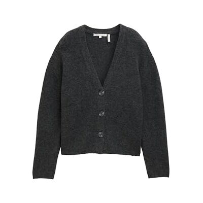 1048350 TOM TAILOR Denim Damski kardigan z dzianiny, 10522 Shale Grey Melange, M 1048350 TOM TAILOR Denim Damski kardigan z dzianiny, 10522 Shale Grey Melange, M
