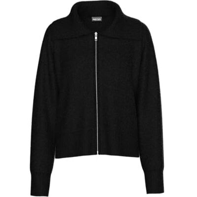 17158787-4803096 PIECES Damski kardigan Pcmalou Ls Zip Knit Noos Bc, czarny, XS 17158787-4803096 PIECES Damski kardigan Pcmalou Ls Zip Knit Noos Bc, czarny, XS