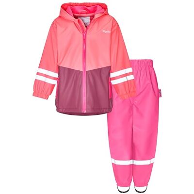 408384 Playshoes Dwuczęściowy kombinezon przeciwdeszczowy z podszewką polarową, kombinezon z podszewką, Jagodowy różowy polar, 140 408384 Playshoes Dwuczęściowy kombinezon przeciwdeszczowy z podszewką polarową, kombinezon z podszewką, Jagodowy różowy polar, 140