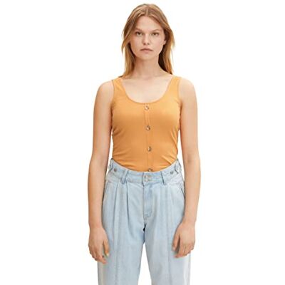 1032446 TOM TAILOR Denim Damski Top z prążkowaną strukturą , 29565 Golden Peach, XS 1032446 TOM TAILOR Denim Damski Top z prążkowaną strukturą , 29565 Golden Peach, XS