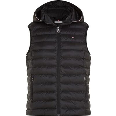 WW0WW42051 Tommy Hilfiger Damska kurtka bez rękawów wyściełana Global Stripe pikowana, Czarny, S WW0WW42051 Tommy Hilfiger Damska kurtka bez rękawów wyściełana Global Stripe pikowana, Czarny, S