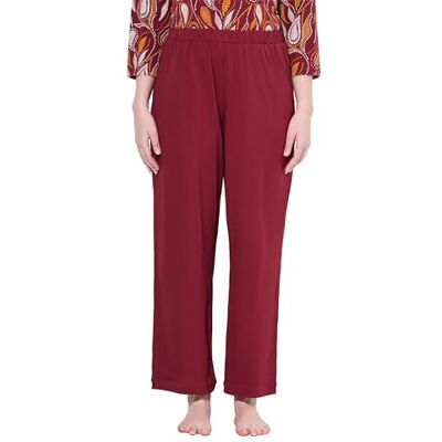 790735 Ulla Popken damskie duże rozmiary, duże rozmiary, plus size, spodnie piżamowe, jednokolorowe, proste nogawki, Ciemna czerwień wiśniowa, 42-44 790735 Ulla Popken damskie duże rozmiary, duże rozmiary, plus size, spodnie piżamowe, jednokolorowe, proste nogawki, Ciemna czerwień wiśniowa, 42-44