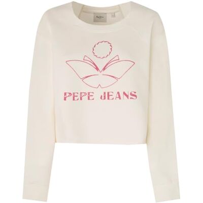 PL581425 Pepe Jeans Bluza damska Lorelai, biała (płótno białe), XL, Biały (płótno białe), XL PL581425 Pepe Jeans Bluza damska Lorelai, biała (płótno białe), XL, Biały (płótno białe), XL