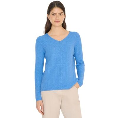 B303705 CECIL Sweter z dekoltem w serek Fountain Blue Melange XXL B303705 CECIL Sweter z dekoltem w serek Fountain Blue Melange XXL