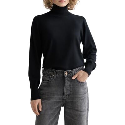 179231 Scotch & Soda Core Roll Neck luźny sweter, czarny 001, XL 179231 Scotch & Soda Core Roll Neck luźny sweter, czarny 001, XL