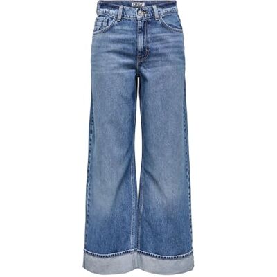 15325823-4526976 ONLY Onlhope Hw Wide Fold Up DNM Cro916 Noos, niebieski (medium blue denim), 26W / 34L 15325823-4526976 ONLY Onlhope Hw Wide Fold Up DNM Cro916 Noos, niebieski (medium blue denim), 26W / 34L