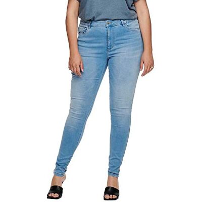 15199400 ONLY Carmakoma damskie dżinsy skinny fit Curvy CarAugusta HW, jasnoniebieski (light blue denim), 48W / 32L 15199400 ONLY Carmakoma damskie dżinsy skinny fit Curvy CarAugusta HW, jasnoniebieski (light blue denim), 48W / 32L