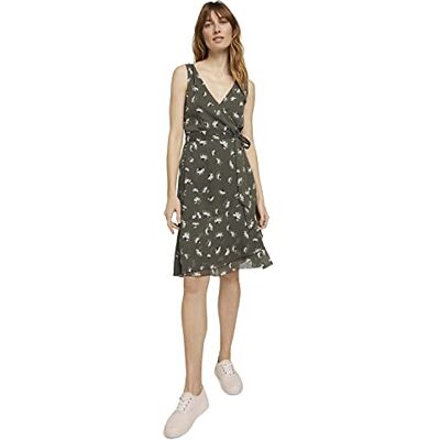 1025869 TOM TAILOR Damski Sukienka szyfonowa bez rękawów , 27428 Khaki Floral Design, 36 1025869 TOM TAILOR Damski Sukienka szyfonowa bez rękawów , 27428 Khaki Floral Design, 36