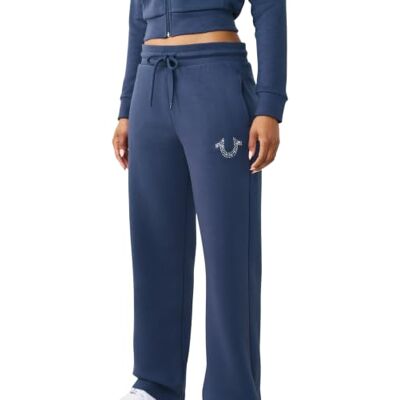 600880 True Religion Damska podkowa kryształowa prosta nogawka, niebieska, XXL 600880 True Religion Damska podkowa kryształowa prosta nogawka, niebieska, XXL
