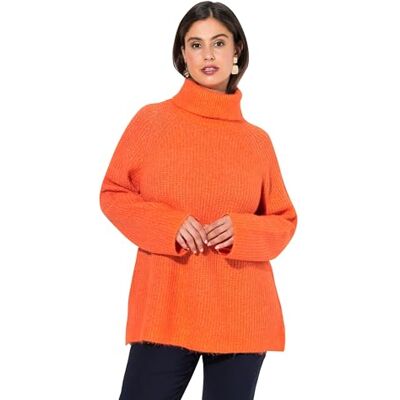 832619 Ulla Popken Damski duży rozmiar, duże rozmiary, plus size, sweter prążkowany, golf, długi rękaw, z recyklingu, Pomidory., 50-52 832619 Ulla Popken Damski duży rozmiar, duże rozmiary, plus size, sweter prążkowany, golf, długi rękaw, z recyklingu, Pomidory., 50-52