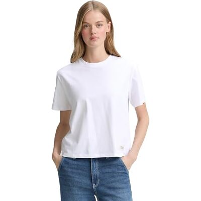 1047845 TOM TAILOR Denim T-shirt damski, 20000 – biały, S 1047845 TOM TAILOR Denim T-shirt damski, 20000 – biały, S