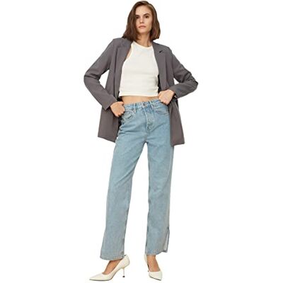 TWOAW20CE0316 Trendyol Kurtka Blazer Szary-Szczegóły : Kobieta, Szary, 36 TWOAW20CE0316 Trendyol Kurtka Blazer Szary-Szczegóły : Kobieta, Szary, 36
