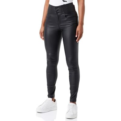 10297439 VERO MODA VMDONNA SHR Skinny Coated Pants, czarny, (XS) W / 30L 10297439 VERO MODA VMDONNA SHR Skinny Coated Pants, czarny, (XS) W / 30L