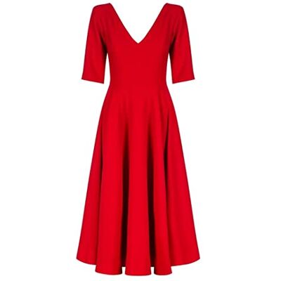 Sally Rose - Size L Swing Fashion Sally Rose damska sukienka midi elegancka sukienka odświętna sukienka sukienka imprezowa suknia wieczorowa suknia ślubna sukienka balowa dekolt w serek rękawy 3/4, Sally Rose - Size L Swing Fashion Sally Rose damska sukienka midi elegancka sukienka odświętna sukienka sukienka imprezowa suknia wieczorowa suknia ślubna sukienka balowa dekolt w serek rękawy 3/4,