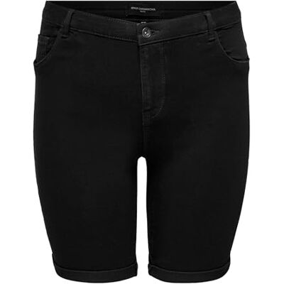 ONC9o37001000007 ONLY Carmakoma Damskie szorty Carthunder Life Reg długie spodenki DNM Noos Jeans, długość do kolan, slim fit, średni stan, czarny, 54 ONC9o37001000007 ONLY Carmakoma Damskie szorty Carthunder Life Reg długie spodenki DNM Noos Jeans, długość do kolan, slim fit, średni stan, czarny, 54