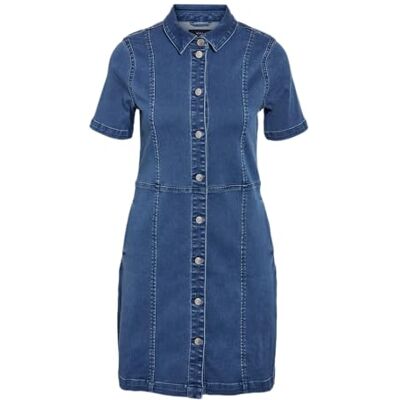 27032702 Noisy may NMNISA S/S Slim Denim Dress VI526BL NOOS Damska krótka sukienka niebieska Basics, Streetwear, niebieski, M 27032702 Noisy may NMNISA S/S Slim Denim Dress VI526BL NOOS Damska krótka sukienka niebieska Basics, Streetwear, niebieski, M