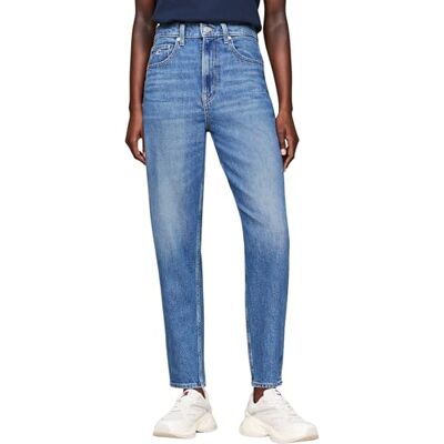 DW0DW192451A53228 Tommy Jeans Dżinsy damskie o zwężanym kroju dla mamy, Dżinsowa średnia, 28W / 32L DW0DW192451A53228 Tommy Jeans Dżinsy damskie o zwężanym kroju dla mamy, Dżinsowa średnia, 28W / 32L
