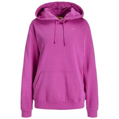 12223961 Jack & Jones Jxabbie RLX Ls Every Hood SWT Noos, fuksja czerwony/nadruk: karminowa róża Jjxx Logo, S 12223961 Jack & Jones Jxabbie RLX Ls Every Hood SWT Noos, fuksja czerwony/nadruk: karminowa róża Jjxx Logo, S