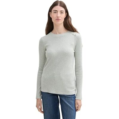 1044150 TOM TAILOR Damska koszulka z długim rękawem, 24775 Pale Bark Green Melange, S 1044150 TOM TAILOR Damska koszulka z długim rękawem, 24775 Pale Bark Green Melange, S