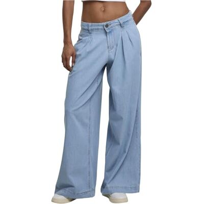 TB7192-12689 Urban Classics Damskie spodnie jeansowe Ladies Wide Leg Light Denim Pants, spodnie damskie z lekkiego denimu z szerokimi nogawkami, rozmiary 26-32, New Light Blue Washed, 26 TB7192-12689 Urban Classics Damskie spodnie jeansowe Ladies Wide Leg Light Denim Pants, spodnie damskie z lekkiego denimu z szerokimi nogawkami, rozmiary 26-32, New Light Blue Washed, 26