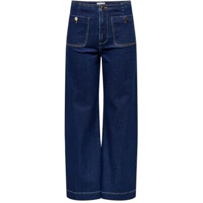 15343895-4732202 Onlmadeline Hw Wid Pocket DNM Gua113, niebieski (Dark Blue Denim), XS / 30L 15343895-4732202 Onlmadeline Hw Wid Pocket DNM Gua113, niebieski (Dark Blue Denim), XS / 30L