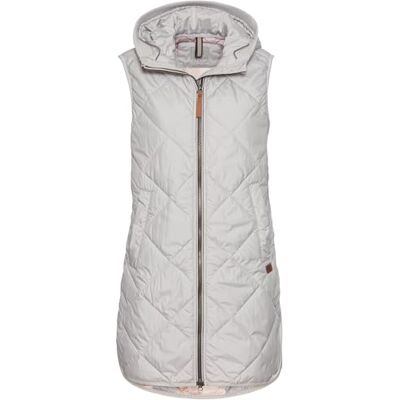 360490-4F63 camel active Damska długa kamizelka z kapturem z poliestru pochodzącego z recyklingu, srebro, 44 360490-4F63 camel active Damska długa kamizelka z kapturem z poliestru pochodzącego z recyklingu, srebro, 44