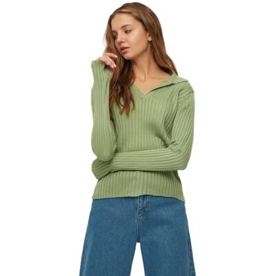 TWOAW21KZ1113 Trendyol Sweter akrylowy zielony regularny S zielony, ZIELONY TWOAW21KZ1113 Trendyol Sweter akrylowy zielony regularny S zielony, ZIELONY