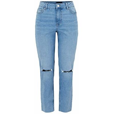 17120951 PIECES Damskie dżinsy PCLUNA Straight MW ANK DST MB391 NOOS BC, Medium Blue Denim, 29/32 17120951 PIECES Damskie dżinsy PCLUNA Straight MW ANK DST MB391 NOOS BC, Medium Blue Denim, 29/32