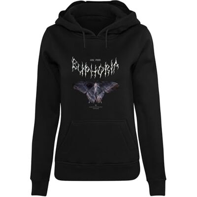 MST043 Miss Tee Damska bluza z kapturem Euphoria Hoody, luźna bluza z kapturem z nadrukiem z przodu, regularny krój, rozmiary XS 5XL, czarny, XS MST043 Miss Tee Damska bluza z kapturem Euphoria Hoody, luźna bluza z kapturem z nadrukiem z przodu, regularny krój, rozmiary XS 5XL, czarny, XS