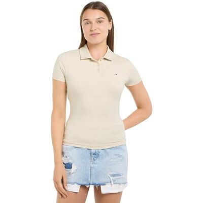 DW0DW17220ACGL Tommy Hilfiger Damska koszulka polo Tjw Slim Essential Ss S/S, Papier gazetowy, L DW0DW17220ACGL Tommy Hilfiger Damska koszulka polo Tjw Slim Essential Ss S/S, Papier gazetowy, L