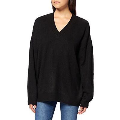 1100-004327 NA-KD Damski sweter z dekoltem w serek, czarny, XS 1100-004327 NA-KD Damski sweter z dekoltem w serek, czarny, XS