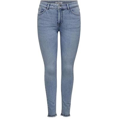 15333953 ONLY Onlhush Sk Rw ANK DNM dżinsy damskie ze średnią talią, jasnoniebieski (light blue denim), (M) W / 34L 15333953 ONLY Onlhush Sk Rw ANK DNM dżinsy damskie ze średnią talią, jasnoniebieski (light blue denim), (M) W / 34L