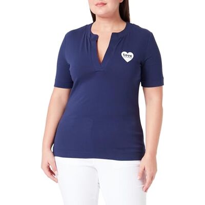 W 4 H84 80 M 3876 Love Moschino Damska koszulka o kroju slim fit, z krótkim rękawem, dekolt w serek, ciemnoniebieska, 42, ciemnoniebieski, 42 W 4 H84 80 M 3876 Love Moschino Damska koszulka o kroju slim fit, z krótkim rękawem, dekolt w serek, ciemnoniebieska, 42, ciemnoniebieski, 42